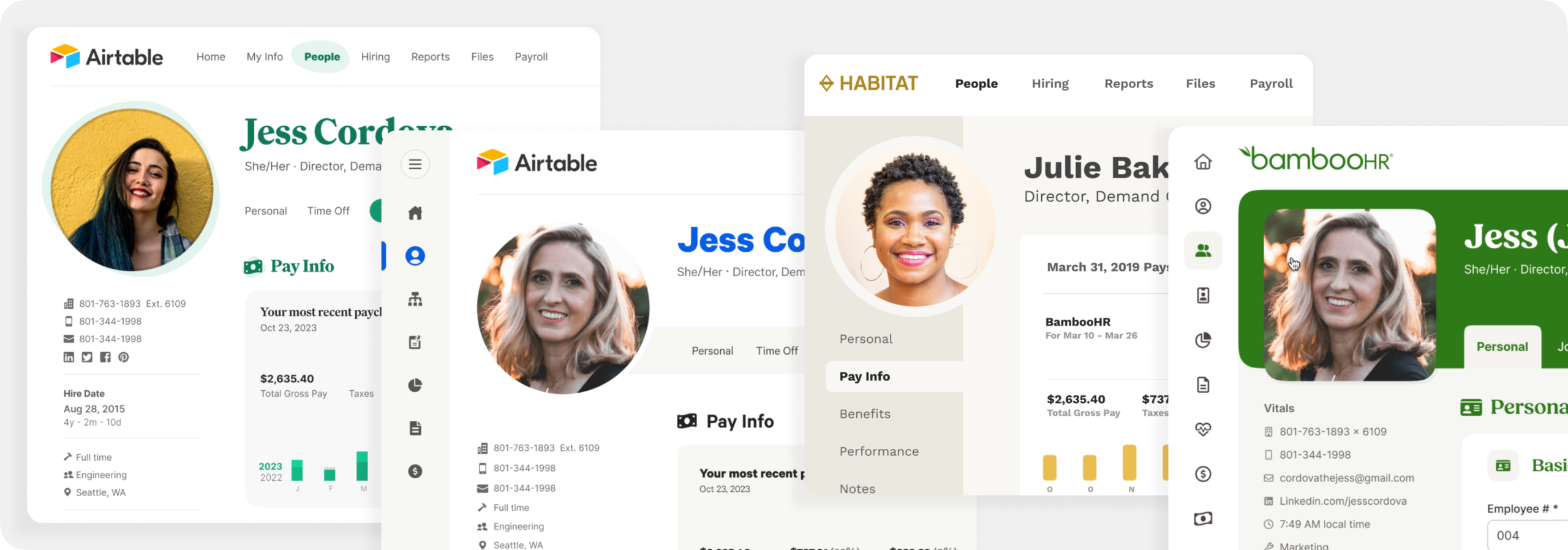 Header image showing several visual design explorations of BambooHR